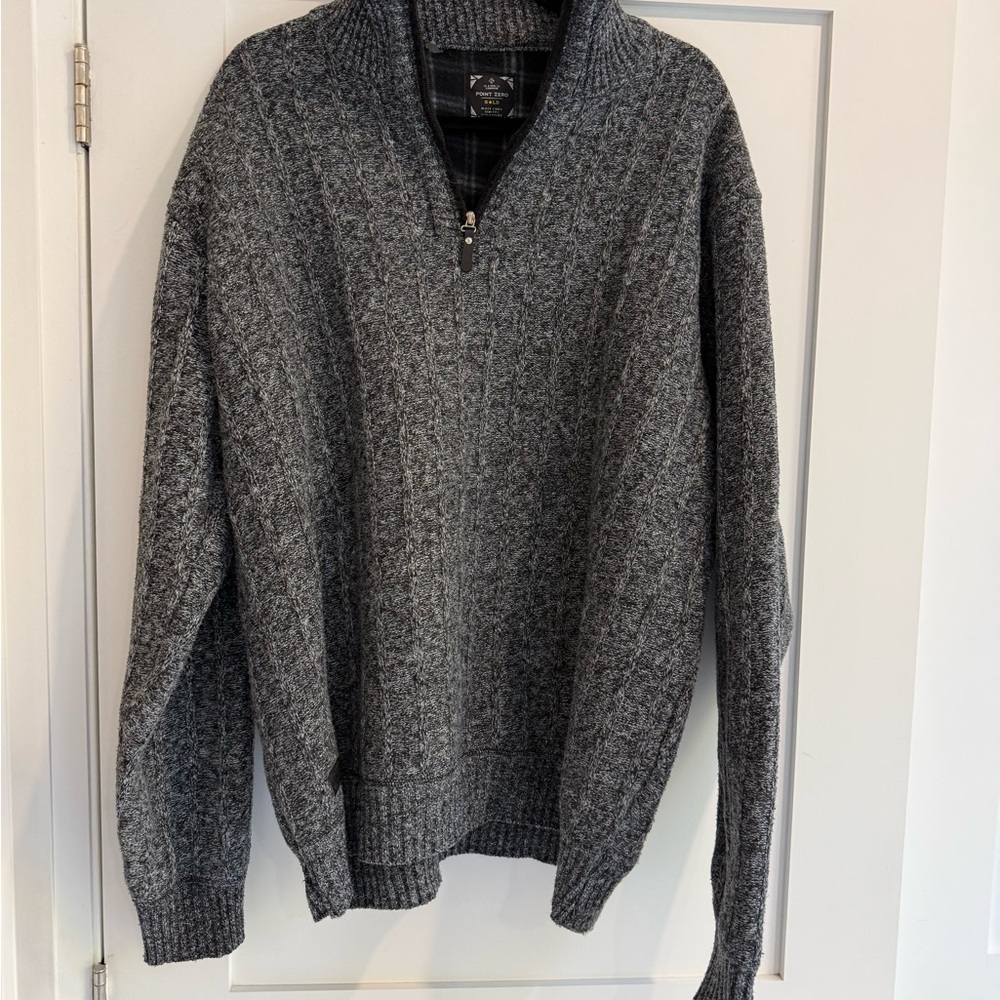 Point Zero Charcoal Quarter Zip-Up Sweater